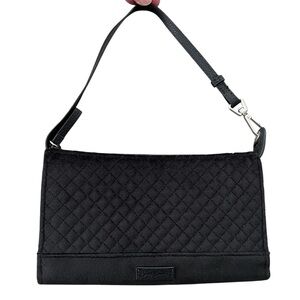 Vera Bradley Iconic FRID Slim Wristlet Clutch Purse Quilted Black Velvet